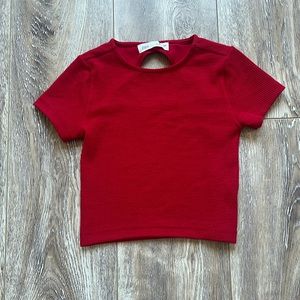Zara red cropped shirt size 8